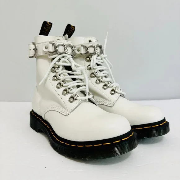Martens Shoes New Dr Martens White 46 Pascal Chain Combat